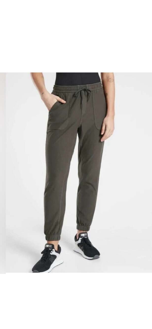Athleta Farallon Jogger Cotton Drawstring Pants‎ in Charcoal Grey Size 10